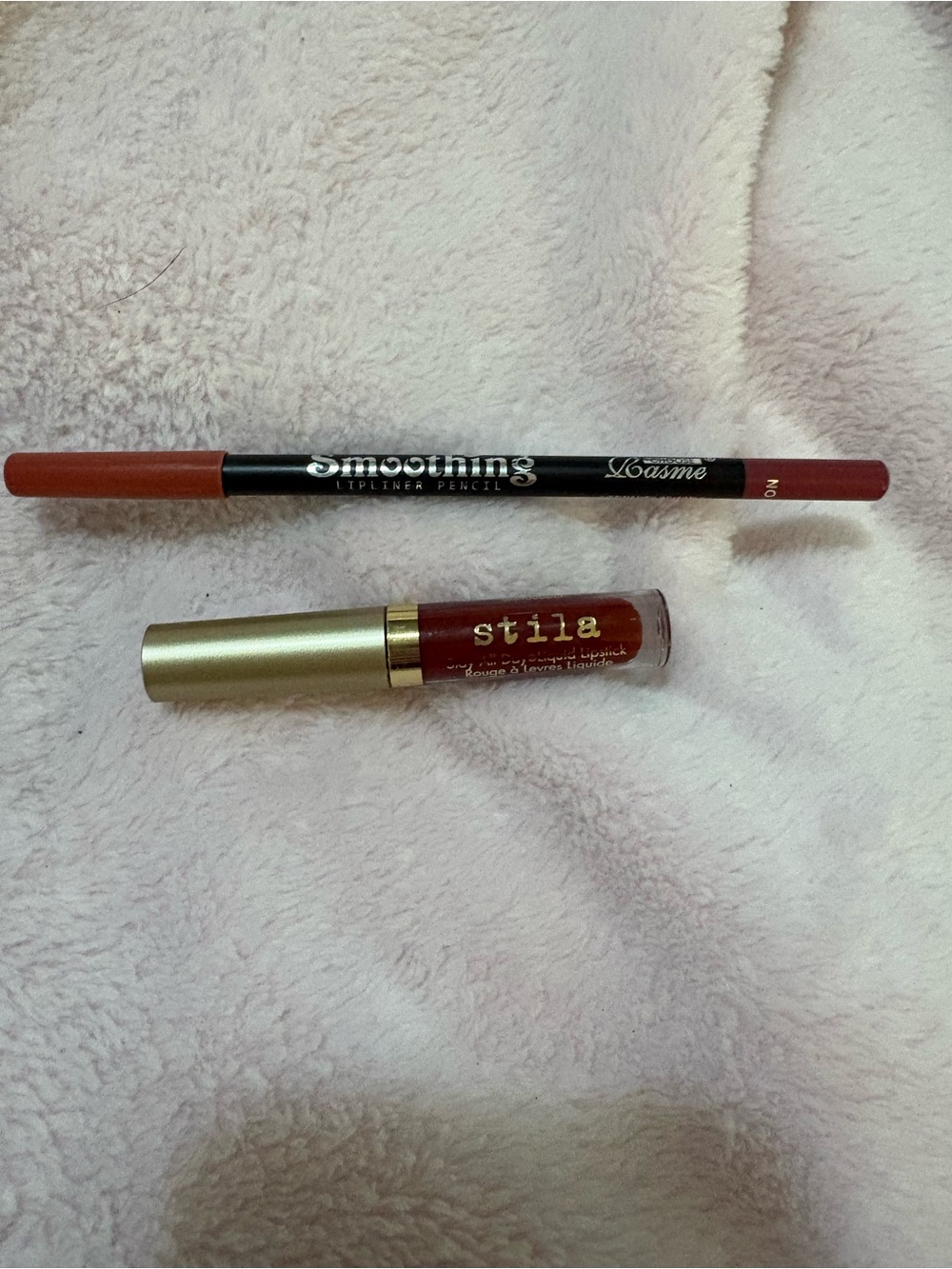 Stila Lip Glaze and Matching Lip Liner in Brick Red NEW